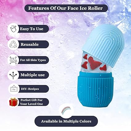 Ice Roller for Face, Eyes & Neck Reusable Silicone Ice Mold